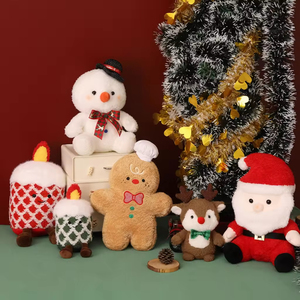 Lot de jouets en peluche de Noël mignons en gros – Père Noël, Bonhomme de neige, <span class=keywords><strong>Renne</strong></span> en pain d'épices doux et rembourrés avec coton PP pour cadeau d'enfant - Product Image 2
