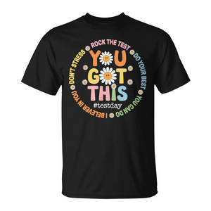 Camiseta motivacional You Got This Test Day, unisex, cuello redondo, manga corta, estampado digital - Product Image 2