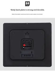 ヴィンテージスクエアクォーツ壁掛け時計樹脂ガラス金属フレームアラビア数字ミニマリストリビングルーム子供部屋寝室用 - Product Image 5