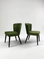 Fauteuil de style français, chaise à dossier de style nordique, chaise de café américaine, chaise de restaurant simple et moderne en bois massif et tissu