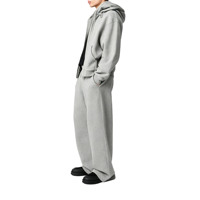 Ensemble de survêtement décontracté en molleton épais pour homme, comprenant un sweat à capuche oversize zippé et un pantalon de survêtement à jambes larges