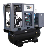 Compresseur d'air à vis monophasé à aimant permanent ZAKF 20HP 15KW 220V 60HZ 1,4m³/min 300L pour découpe laser intégrée