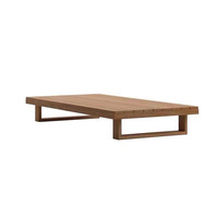 Ensemble de canapés sectionnels d'extérieur en teck de luxe nordique, coussins en mousse imperméables à séchage rapide, meubles de patio pour villa, jardin, hôtel