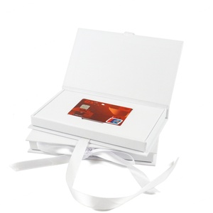 Crown Win Vip Membership Pro Gsm Credit Card and Lanyard Box Packaging Cardboard <b>White</b> Magnetic Gift Box with Satin Paper Boxes - Product Image 1
