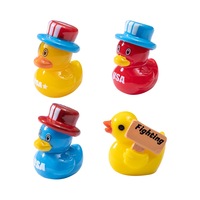 Miniatuur handgeschilderd resin eendje beeldje - patriottisch herdenkingsdag Kerstmis Pasen feestfavoren & cadeaus