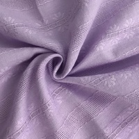 Tissu léger et résistant à l'abrasion en coton pur jacquard tissé ajouré à rayures, motif floral trèfle à quatre feuilles pour femme