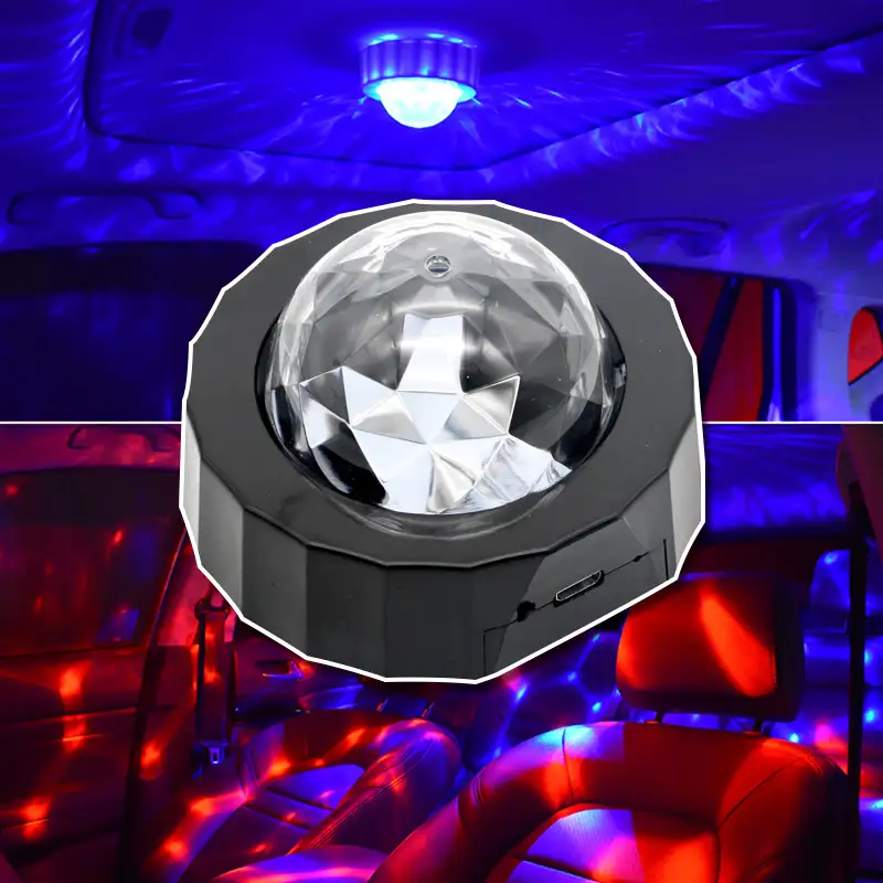 Мини-USB-зарядка D36, магнитное круглое портативное светодиодное украшение на присоске, ночная проекция для активной атмосферы, автомобильный ночник