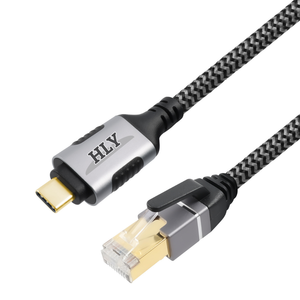 Coque en alliage d'aluminium tressé Type USB C vers câble réseau RJ45 26AWG Connexion directe des tablettes ordinateurs pour téléphone portable - Product Image 3