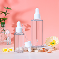 Flacon compte-gouttes en verre personnalisé, bouchons de pipette blancs opaques, huile essentielle, sérum facial, contenants cosmétiques vides