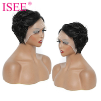 Perruque courte en dentelle transparente, coupe pixie, cheveux humains, vente chaude d'été, perruques courtes pixie pas chères pour femmes noires, perruque naturelle courte