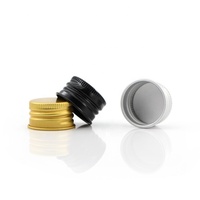 Bouchons à vis côtelés personnalisés 18 mm en gros, en aluminium doré et argenté, pour bouteilles d'huiles essentielles, avec insert