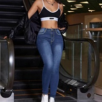 Vente en gros Legging long décontracté avec logo brodé taille moyenne pour femmes, jean skinny crayon personnalisable pour les femmes, maman