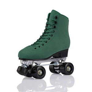 Microfiber da con lăn Skate cổ điển cao TOP đôi hàng giày trượt con lăn cho trong nhà ngoài trời với ánh sáng lên dây giày - Product Image 1