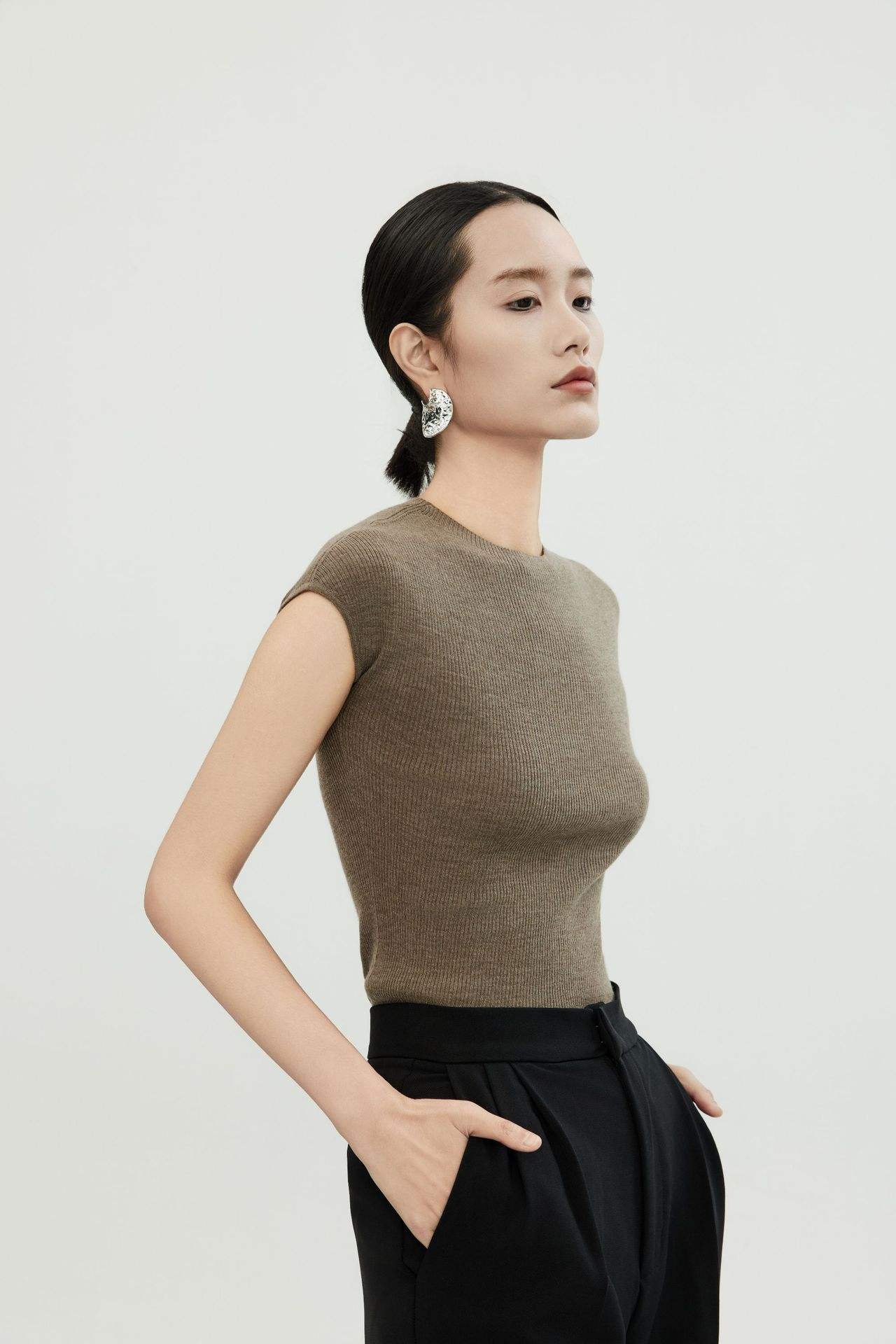 Laine mérinos marron-100