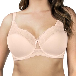 Ladymate ODM/OEM Sutia De Renda <span class=keywords><strong>Com</strong></span> Detalle De Laco Sujetador ligeramente forrado para mujer Sujetador con aros de encaje floral Acolchado con aros Sujetador de talla grande - Product Image 3