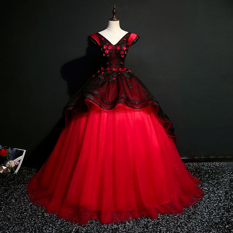 fitted lace wedding dress Wedtrend Women Black Red Bridesmaid Dress Sheath Spaghetti Straps Floor Length Wedding Guest Dress, Black Red / US8