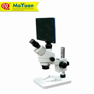 Mikroskop Trinokular Stereoskopis 7-45X dengan Layar LCD