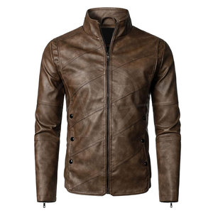 Chaqueta de cuero de invierno informal para hombre, transpirable y cálida con cuello levantado, estilo de calle a un precio razonable - Product Image 1