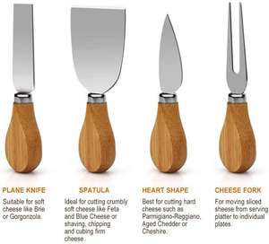 Mini plataforma de carga con cuchillo, tabla de bambú para queso, regalo - Product Image 4