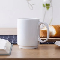 Tasses à café en céramique blanche de 11 oz avec logo d'entreprise imprimé, tasse à café vierge, tasse à eau