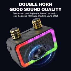 20 Wát ngoài trời RGB LED chiếu sáng <span class=keywords><strong>BT</strong></span> không dây 6 inch Stereo karaoke loa đôi Microphone AUX thông tin liên lạc điện lớn âm bass âm thanh - Product Image 6