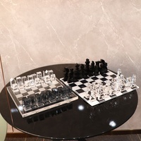 Jeu d'échecs en acrylique, logo de marque personnalisé, plateau de jeu d'échecs en acrylique, jeu de plein air, vente en gros d'usine