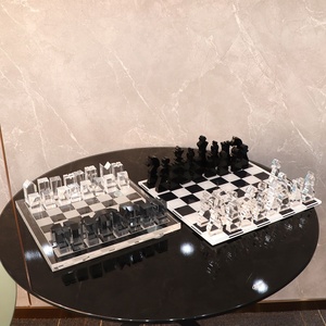 Jeu d'échecs en acrylique, <span class=keywords><strong>logo</strong></span> <span class=keywords><strong>de</strong></span> <span class=keywords><strong>marque</strong></span> personnalisé, plateau <span class=keywords><strong>de</strong></span> jeu d'échecs en acrylique, jeu <span class=keywords><strong>de</strong></span> plein air, vente en gros d'usine - Product Image 1