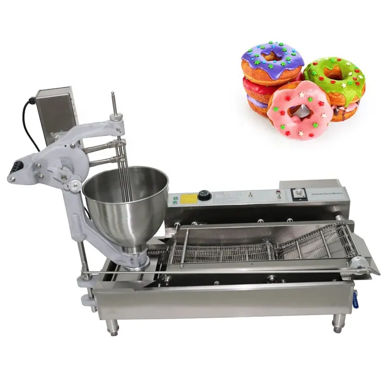 Commerciële Snackuitrusting Donut Maken Friteuse 3 Mallen Donut Maken Machine
