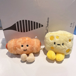 Porte-clés et breloque de sac en peluche, mignon, en forme de croissant, de hot-dog au fromage ou de pain français, jouet en peluche, pendentif pour sac à dos, accessoire de poupée, imitation alimentaire - Product Image 4