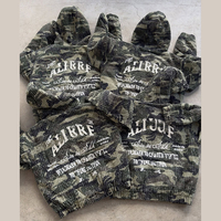 YSJY OEM Streetwear Sweat-shirt personnalisé brodé, coupe ample, zippé, oversize, effet vieilli, camouflage, veste de travail à capuche pour homme