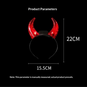 Serre-tête lumineux LED personnalisé avec logo, motif cornes de démon, clignotant, pour fêtes, Halloween, concerts et accessoires de cheering – Vente en gros - Product Image 5