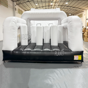 Carrera de obstáculos inflable de castillo inflable grande de grado profesional para toboganes dobles - Product Image 2
