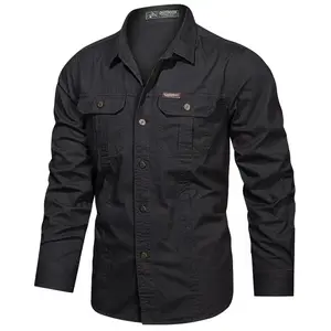 Chemise en jean à manches longues pour hommes Tenue décontractée pour hommes Chemises en jean pour hommes