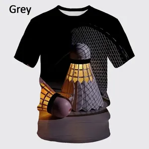 Người Đàn Ông Của Mùa Hè Thể Thao Cầu Lông T-Shirt Mát Mẻ Và Vui <span class=keywords><strong>3D</strong></span> In Thiết Kế Mới Dệt Hàng Đầu Với Vòng Cổ Và Tay Áo Ngắn - Product Image 5