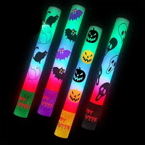 Varas brilhantes para festa de halloween, suprimentos para festas, varinhas de batom para crianças, varas de espuma de led