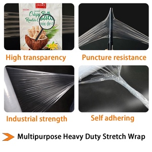 Plástico 50 cm X 300 <span class=keywords><strong>M</strong></span> 80 Ga Rollo transparente Embalaje de paleta Autoadherente Fuerza industrial Embalaje de envío Película de envoltura elástica - Product Image 2
