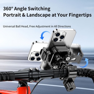 <span class=keywords><strong>Plaque</strong></span> d'absorption des chocs intégrée rétractable à une touche rotative à 360 degrés adaptée au support de téléphone portable de vélo - Product Image 3