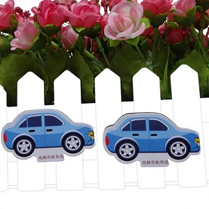 Immagini personalizzate di auto carine in stile cartone animato, stampa a trasferimento termico a colori, magneti per frigorifero impermeabili e resistenti, segnalibri - Product Image 1