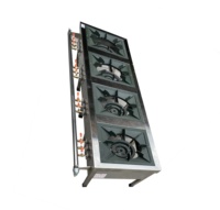 Vente directe usine Moyen-Orient, Cuisinière à gaz multi-brûleurs à pieds courts avec bordure de protection, pour soupes et plats variés