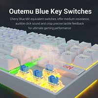 Metoo-clavier mécanique de jeu K552, 60% pouces, Compact à 87 touches, Kumara, interrupteurs Cherry MX, bleu, équivalent pour PC Windows