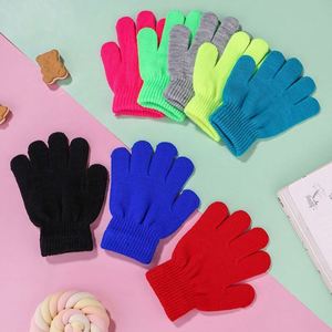 Gants chauds tricotés extensibles à doigts complets pour enfants, mitaines d'hiver pour petits garçons et filles, fournitures quotidiennes - Product Image 2
