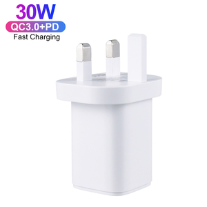 Spina UK Mini 30W ricarica rapida adattatore da viaggio doppia porta USB tipo <span class=keywords><strong>C</strong></span> + USB un QC3.0 caricatore da parete per cellulare da viaggio adattatore - Product Image 4