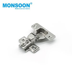 Charnière de porte de placard dissimulée à bras court en fer, 35 mm, réglable dans les deux sens, pour meubles de cuisine, villa, école - Finition nickel - Product Image 2