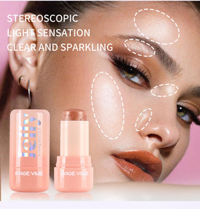 Maquillage de beauté Jelly Glitter Highlighter Stick Maquillage du visage Shimmer High Pigment With Creamy Texture and Matte - Product Image 2