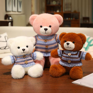 Peluche ours en peluche rayée personnalisable - Adorable <span class=keywords><strong>animal</strong></span> en peluche avec pull tricoté - Product Image 5