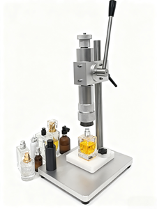 Machine de capsulage manuelle pneumatique de table pour bouteilles et flacons en aluminium et plastique, avec fonction de sertissage de verre et de scellage de bouchons - Product Image 2