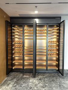 高級ホームホテルレストラン家具温度制御無地ワインクーラーキャビネット木製バーガラスディスプレイ付き - Product Image 3