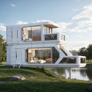 Casa Cápsula Espacial Grande de Dos Pisos, Personalizable, Ecológica, Oficina Modular Tipo Cápsula, Insonorizada, Prefabricada, Cuadrada - Product Image 1