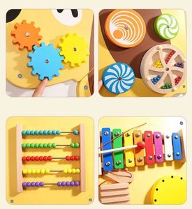 Panel de Actividades Sensoriales para Pared de Sala de Juegos, con Diseño de Hipopótamo, Búho y Cachorro, Juego Montessori - Product Image 2