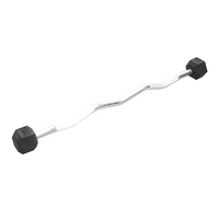 Poids fixes Curl Barbell 10KG 15KG 20KG 25KG 30KG Curl Bar Barbell Set Fitness Training Gym Rubber Curl Fixe Barbell